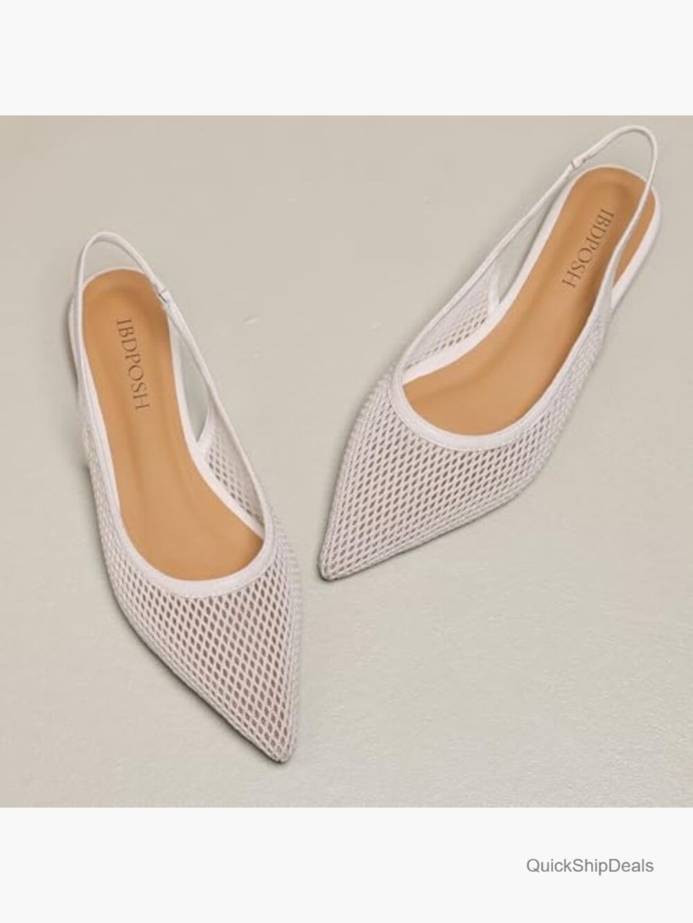 Mesh Pointed Toe Slingback Flats Breathable Party Dress Shoes - Picture 5 of 6